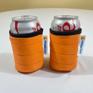 Progressive Can Cozy UnisexOrange Puffer Quilted Insulated 2pc Set